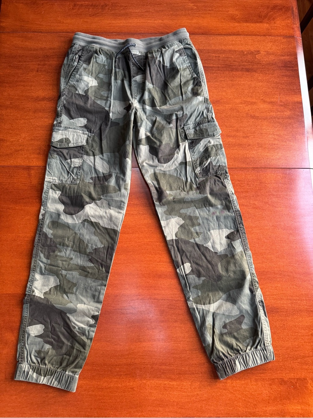 Sonoma Boys XL 18/20 Camo Cargo Jogger Pants Green Drawstring